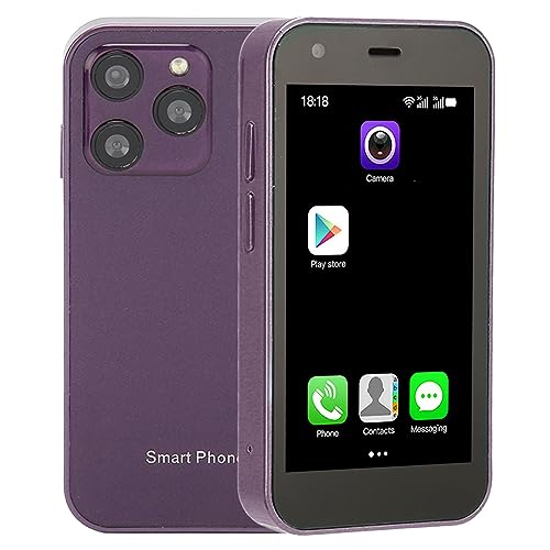 XS15 3G Mini Smartphone, 3 Inch Dual SIM Mobile Phone RAM 2GB ROM 16GB AndroidCell Phones, Unlocked Kids Phone Pocket Child Cellphone Gifts for Kids and Students (Purples)