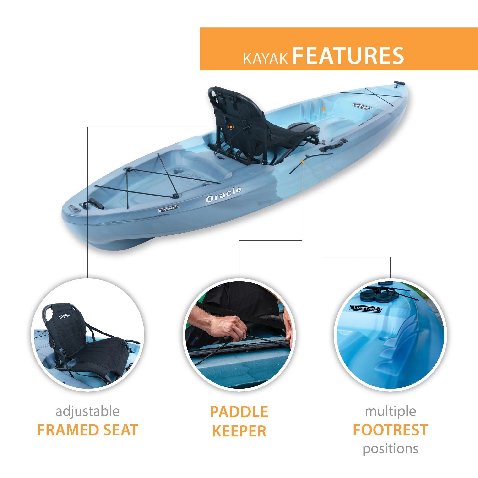 Sit-on-Top Kayak, Dragonfly Blue G576631