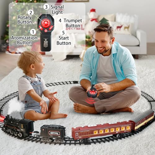 Remote Control Train Set with Lights and Sounds for Kids U122