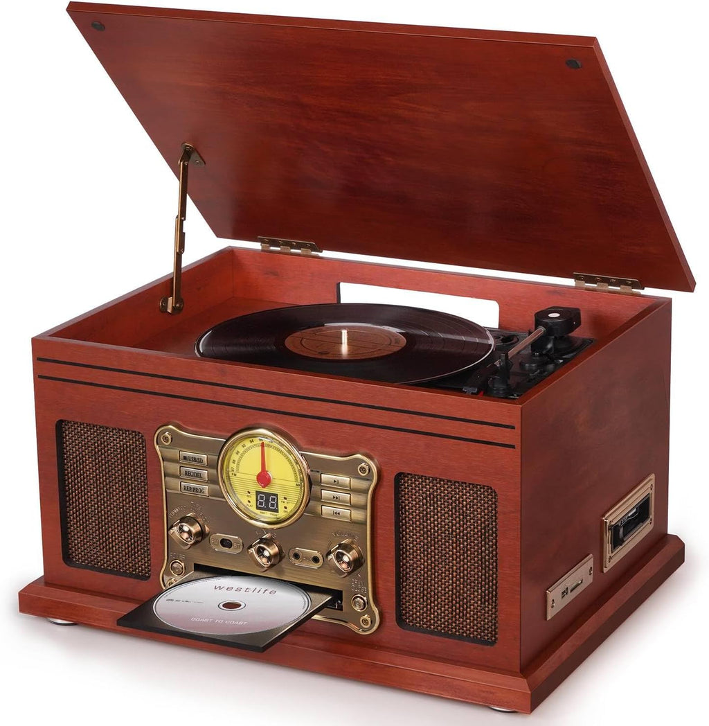 Bluetooth Record Player, 3-Speed Turntable with Speakers, LP to MP3 Converter X52207
