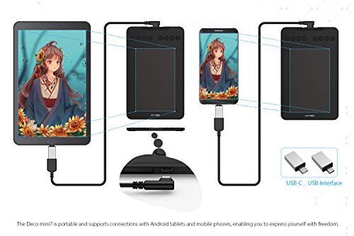 Drawing Tablet with 8192 Levels Pressure, 7 x 4 inch, 8 Shortcut Keys O9471