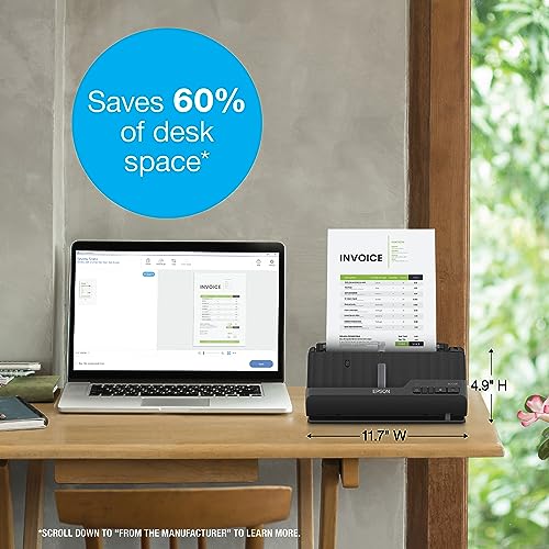 Wireless Compact Desktop Document Scanner with Auto Feeder L54226