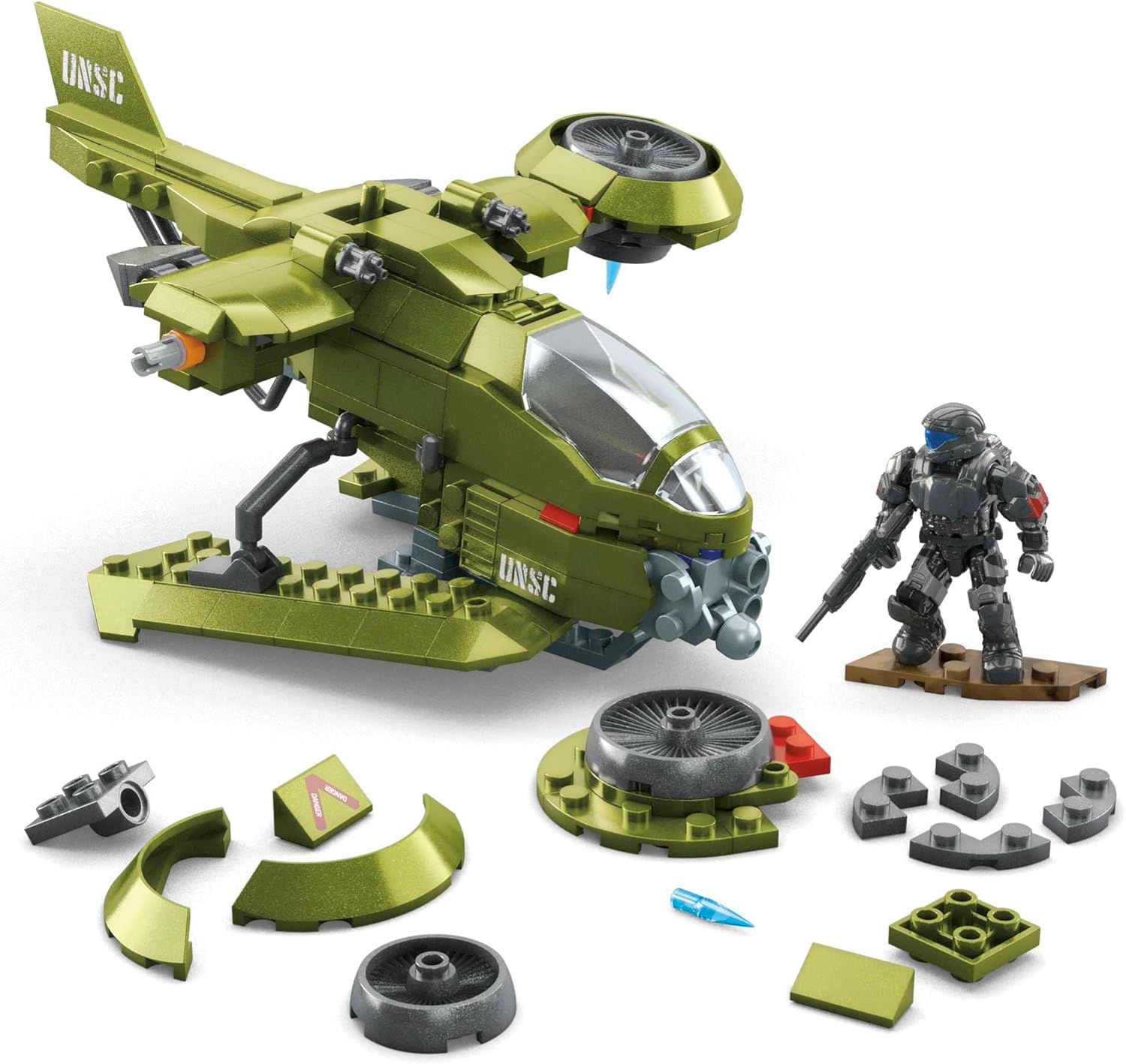 Halo Vehicle Building Set for Kids, UNSC Hornet Recon Aircraft with 291 Pieces and 2 Micro Action Figures Q8824