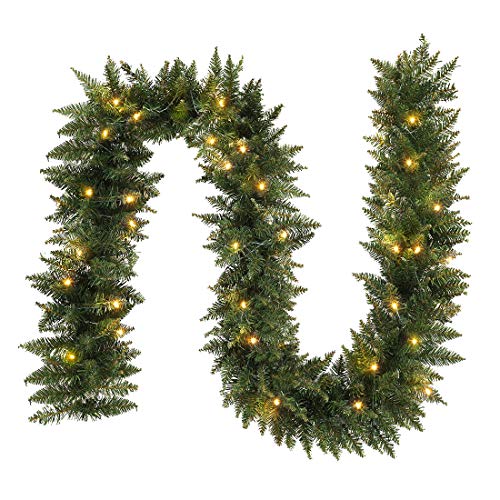 Pre-lit Christmas Garland with Lights for Indoor Outdoor Decor Y385715