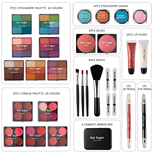 Makeup Kit for Women - Full Starter Cosmetics Set with Eyeshadow, Lip Gloss, Blush and Brush N992