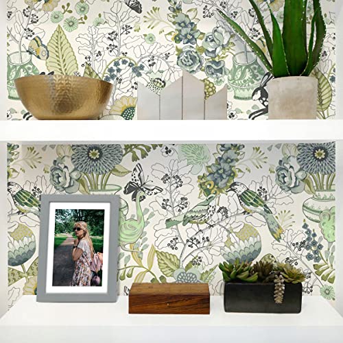 Floral Peel and Stick Wallpaper for Kitchen Shelves S417