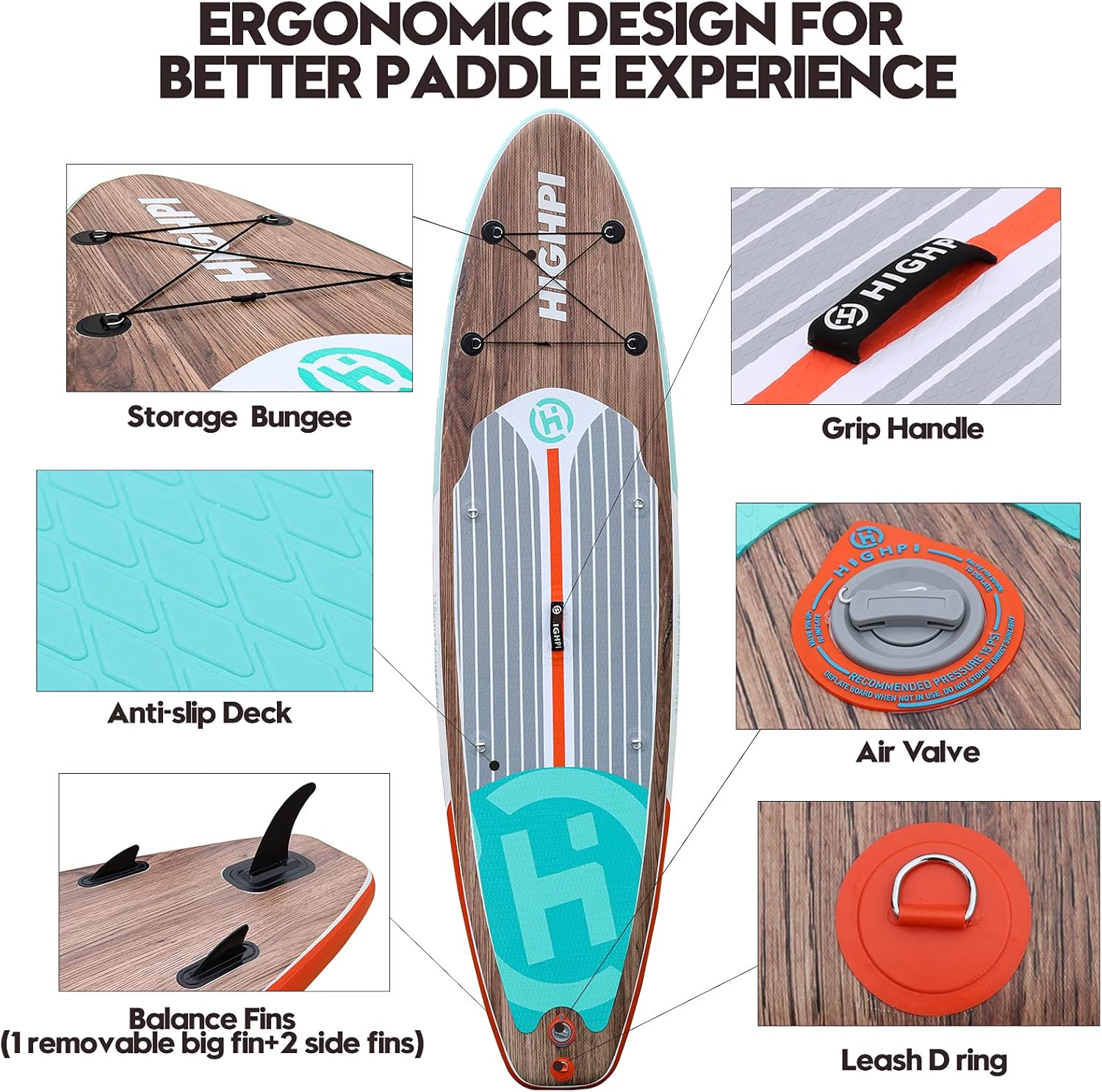 Inflatable Stand Up Paddle Board with Backpack, Paddle and Pump S749
