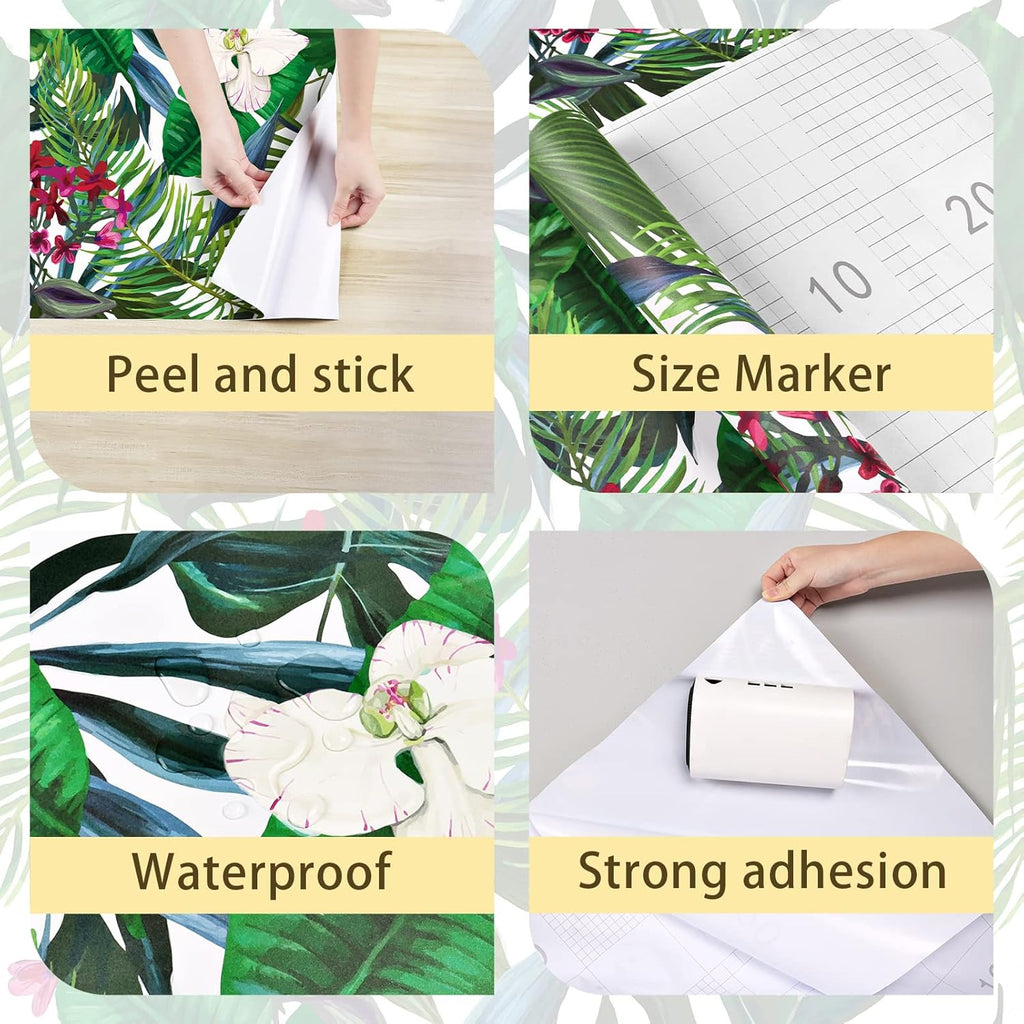 Tropical Green Floral Peel and Stick Wallpaper 24"x118" Z962