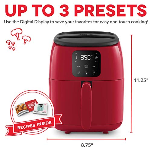 Electric Air Fryer Oven, 2.6 Qt., Grey, Compact Digital, Auto Shut Off S650981