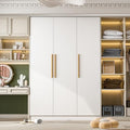 Large Armoire Wardrobe with 3 Doors, 1 Top Storage Space, 1 Hanging Space, 4 Closed Shleves, Clothes Organizer for Bedroom, White (47.2”W x 18.9”D x 70”H)