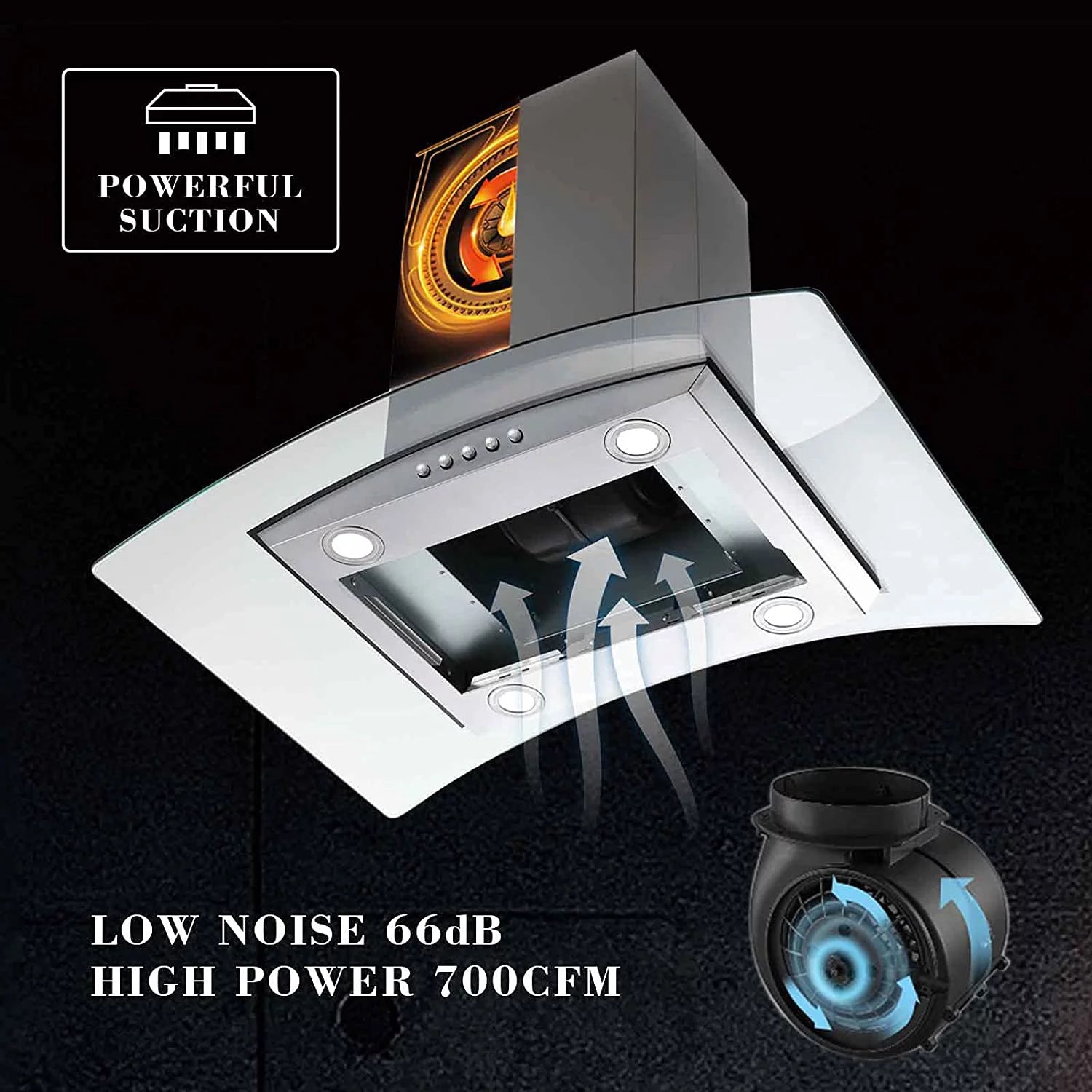 Island Range Hood 36 inch Kitchen Extractor Fan L438