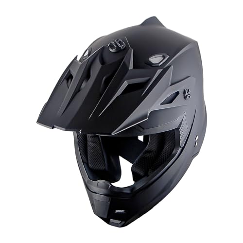 Adult Motocross Helmet Full Face Racing Style Matt Black D9788