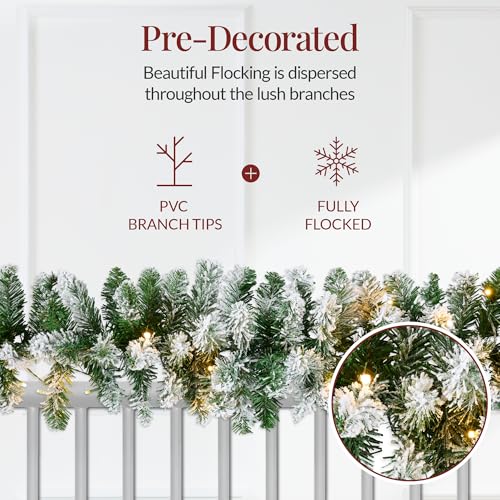 Pre-Lit Holiday Christmas Garland for Stairs, Fireplace with 50 Lights U582051