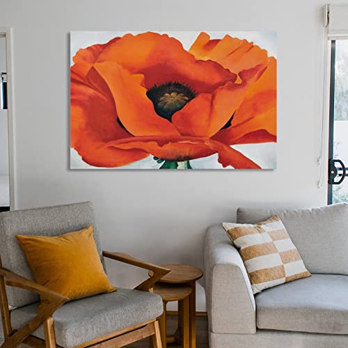 Red Poppies Flower Poster Canvas Wall Art 24x36inch Unframed M91896