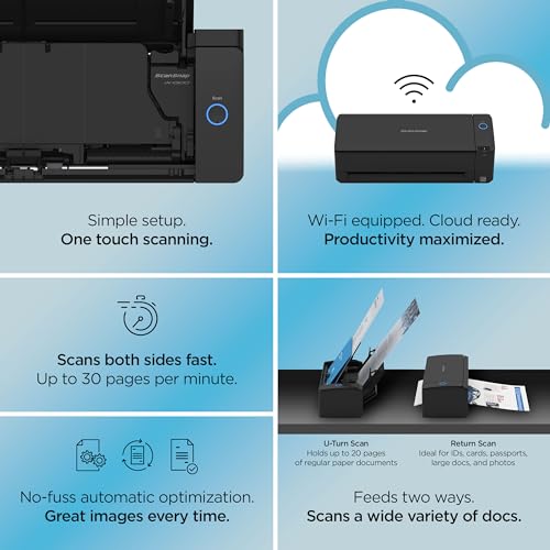 Wireless Double-Sided Document Scanner with Auto Feeder for Mac and PC L63821