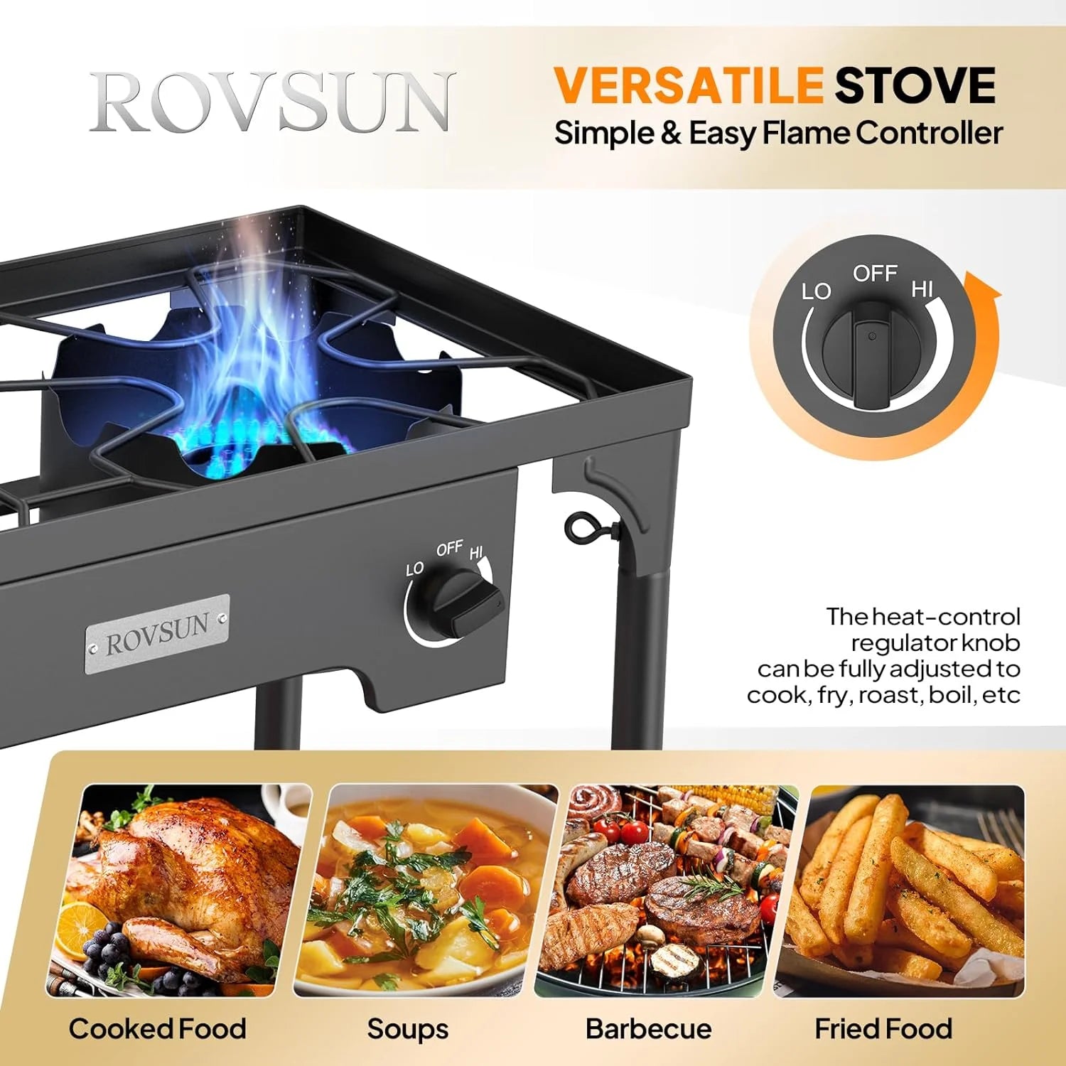 2 Burner Outdoor Propane Gas Stove with Windpanel, Carrying Bag & Regulator B313435