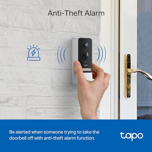 Smart Video Doorbell Camera Wired, 2K 5MP, Color Night Vision, 180° View H116622