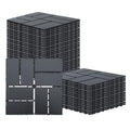 Plastic Interlocking Deck Tiles Outdoor All Weather Waterproof 12 PCS 12"x12" Flooring Deck Tiles Patio Floor Tile for Pool Balcony Backyard Porch, Dark Grey