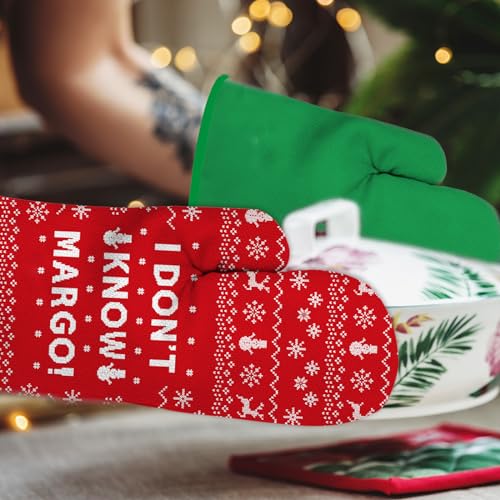 Funny Holiday Oven Mitts Pot Holders for Kitchen Cooking Baking M258024