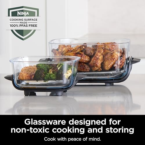 Air Fryer with Glass Containers, 4 QT & 6 Cup, Dishwasher Safe Z1664