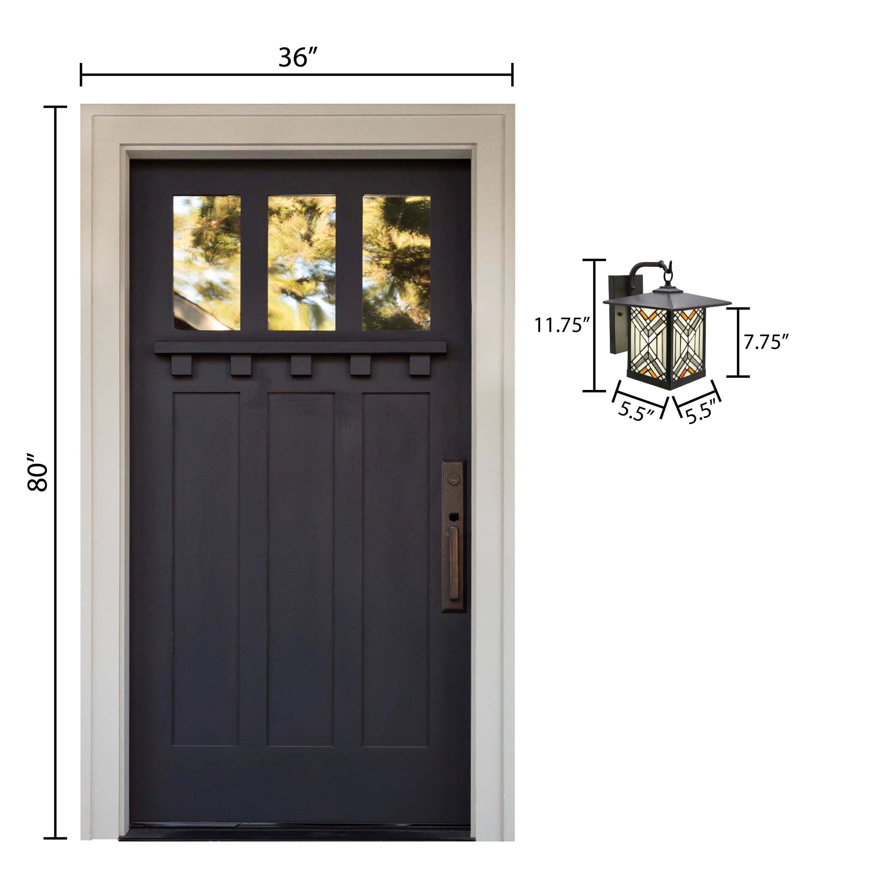 Outdoor Mission Stained Glass Wall Sconce Q698