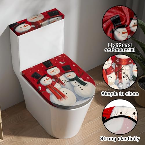 Christmas Toilet Lid Cover, Washable Seat and Tank Protector W1747