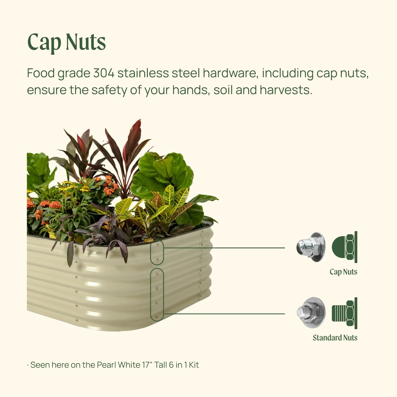 Modular Metal Raised Garden Bed, Olive Green A3714