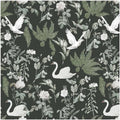 Floral Peel and Stick Wallpaper Dark Green Wallpaper 17.3"x78.8" Vintage Wallpaper Boho Bird Wallpaper Self Adhesive Removable Wallpaper for Bedroom Floral Contact Paper for Cabinets and Drawers Decor