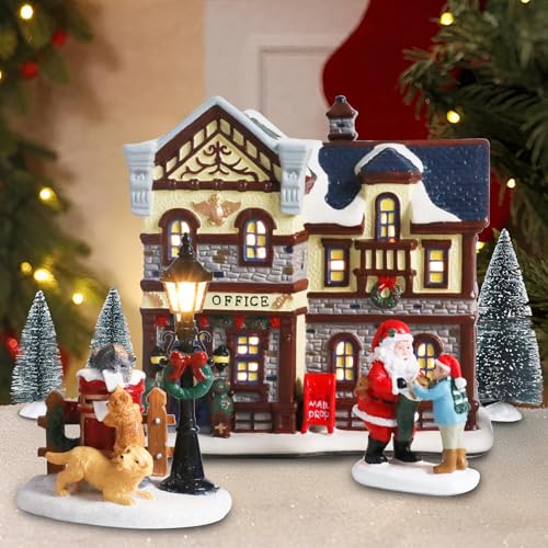 Ceramic Christmas Houses with Warm LED Light Y89884