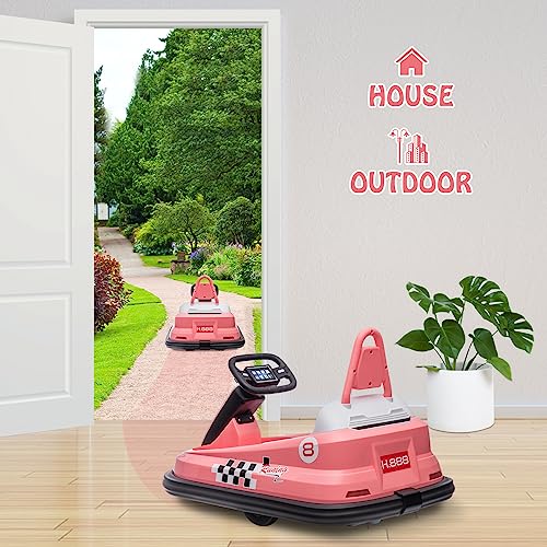 Bumper Car for Toddlers, 6V Electric Ride On Toy, 360 Degree Spin, Light & Music D292