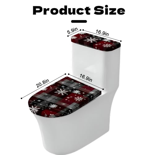 Christmas Toilet Lid Cover, Washable Seat and Tank Protector W1747