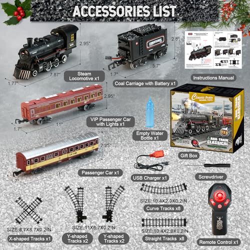 Remote Control Train Set with Lights and Sounds for Kids U122