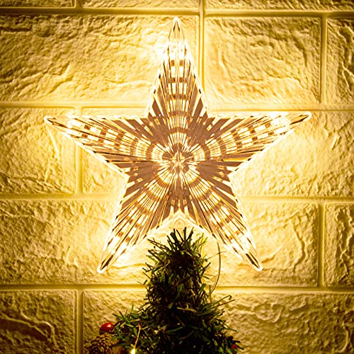 Christmas Tree Topper Star with Warm White Light, 8.7 Inch B717833