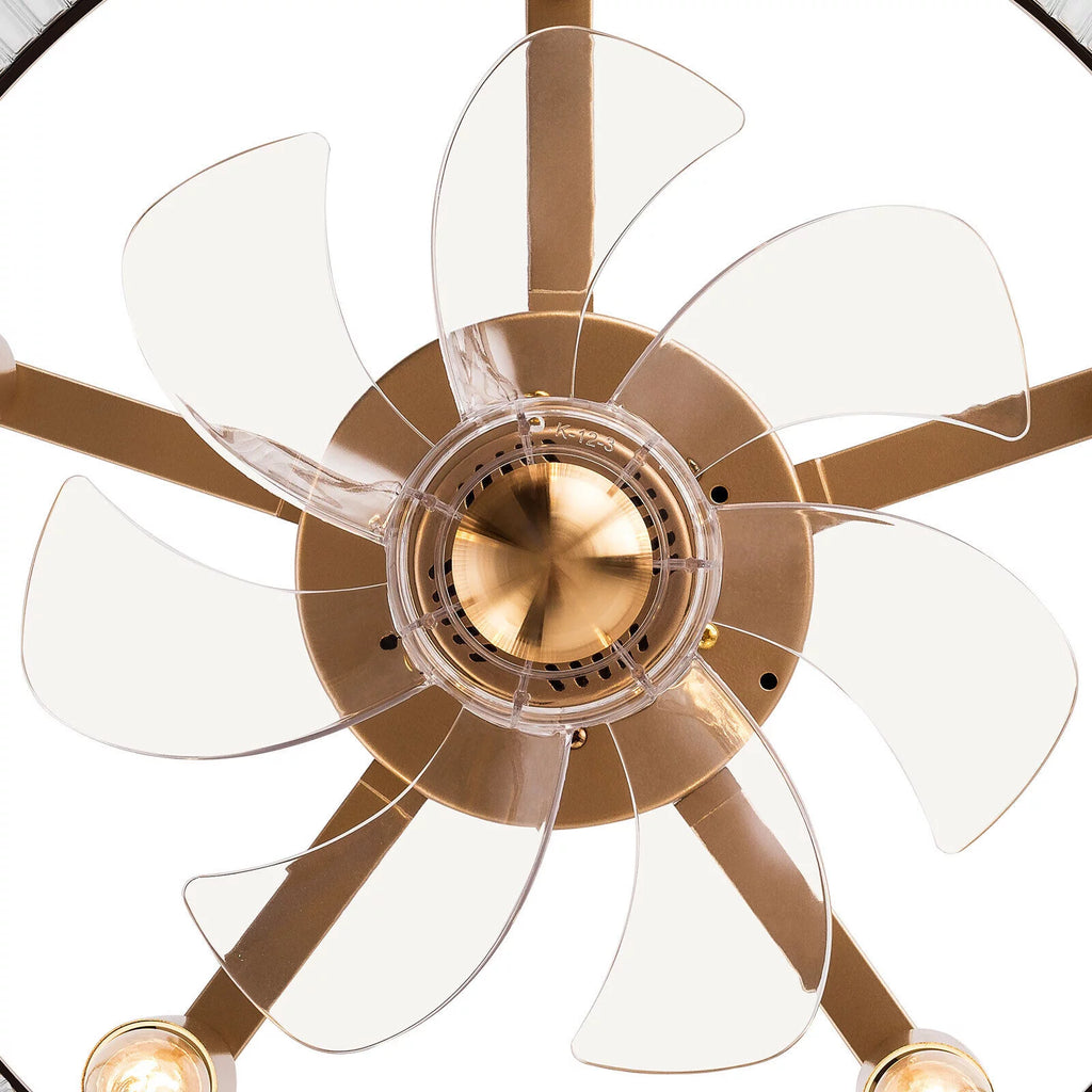 Farmhouse Ceiling Fan Light Gold With Remote Control S819588