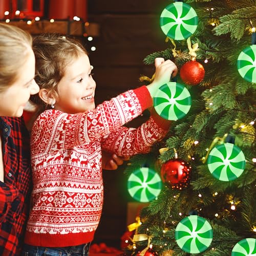 Unicorn Christmas Lollipop Pathway Lights, 10 LED Peppermint String Lights with Stakes Z721