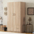 3 Door Wardrobe with Mirror, Armoire with Hanging Rod and 3 Fixed Shelves,Storage Cabinet Closet armoires and wardrobes (3 Door Wardrobe with Mirror+White)