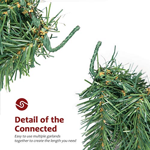 Pre-lit Christmas Garland with Lights for Indoor Outdoor Decor Y385715