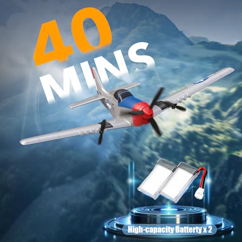 RC Plane 3 Channel Remote Control Airplane Fighter Toy, 2.4GHz 6-axis Gyro, Easy to Fly for Adults Kids Beginners B2466