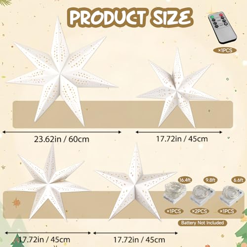 Christmas Paper Snowflake Lanterns with LED Lights for Holiday Party Decor A55544