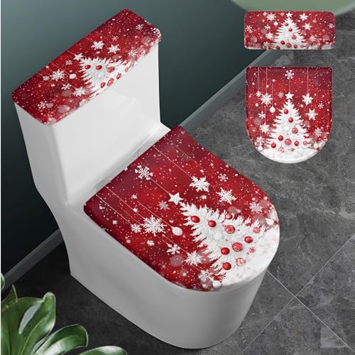 Christmas Toilet Lid and Tank Cover Set for Bathroom Decor K51670