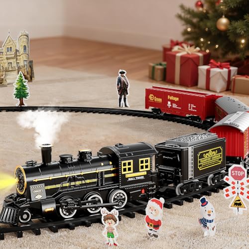 Large Train Set for Kids 4-8 with Sounds, Lights and Smoke H678