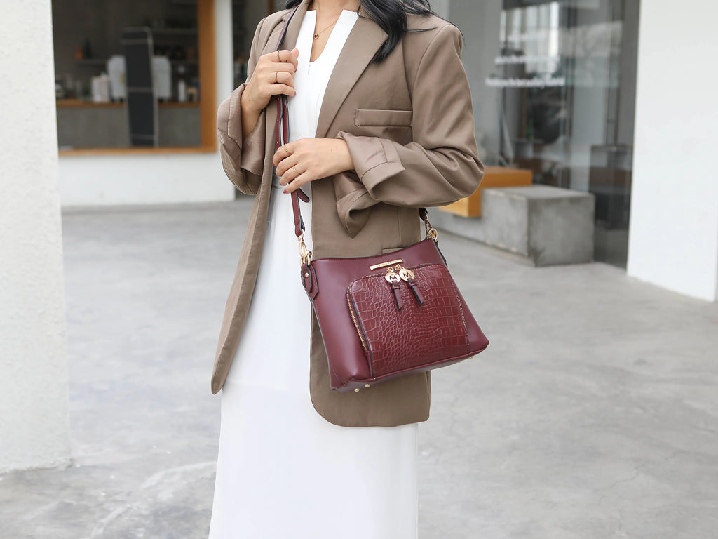 Vegan Leather Women's Hobo Bag Crossbody Purse Handbag J7640