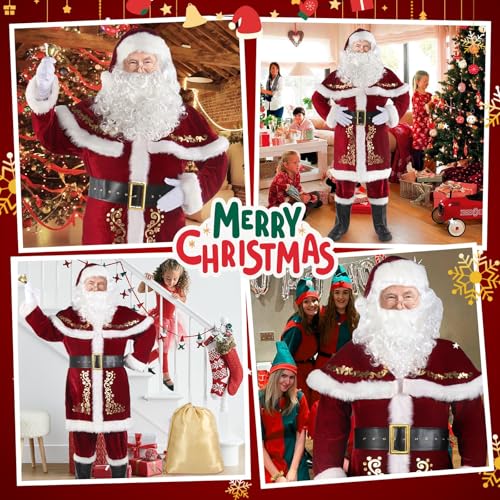Men's Deluxe Santa Claus Costume with 12 Pieces W448003
