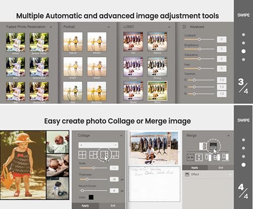 Photo Scanner for 4x6 inch Photos, Auto Crop, Mac and PC Compatible H732