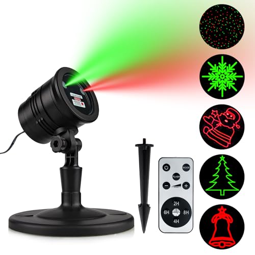 Christmas Laser Lights Red and Green Star Show for Indoor Outdoor Decor N5581