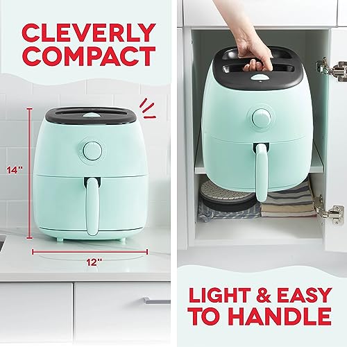Electric Air Fryer Oven, 2.6 Qt., Grey, Compact, Auto Shut Off, 1000-Watt O64979