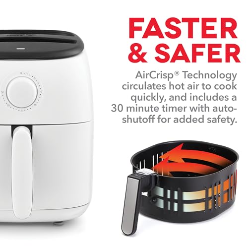 Electric Air Fryer Oven, 2.6 Qt., Grey, Compact, Auto Shut Off, 1000-Watt O64979