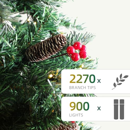 2ft Pre Lit Artificial Mini Christmas Tree with 50 LED Warm Lights F389906