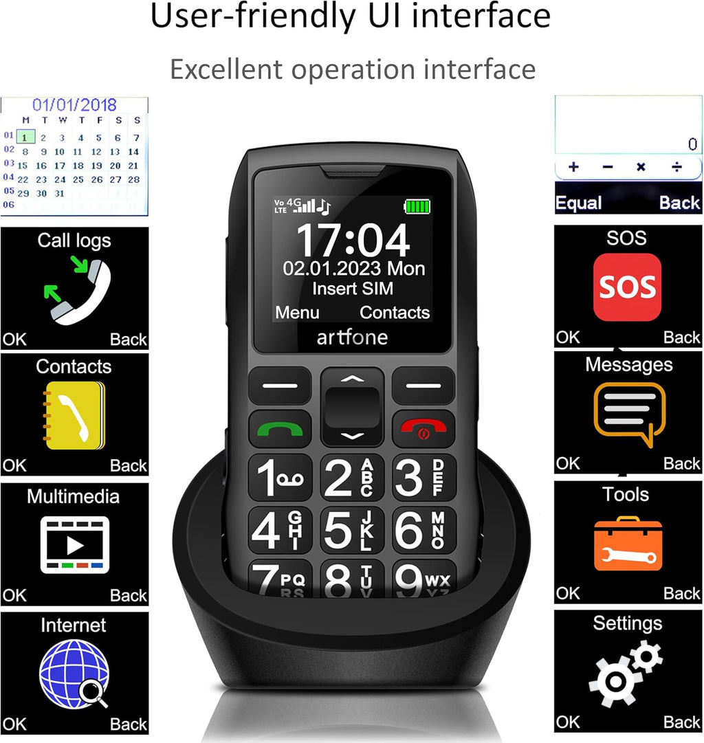 Big Button 4G Senior Mobile Phone with SOS and Loud Volume F5218