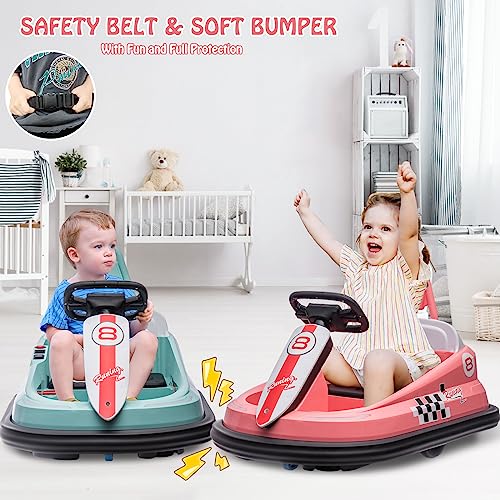 Bumper Car for Toddlers, 6V Electric Ride On Toy, 360 Degree Spin, Light & Music D292